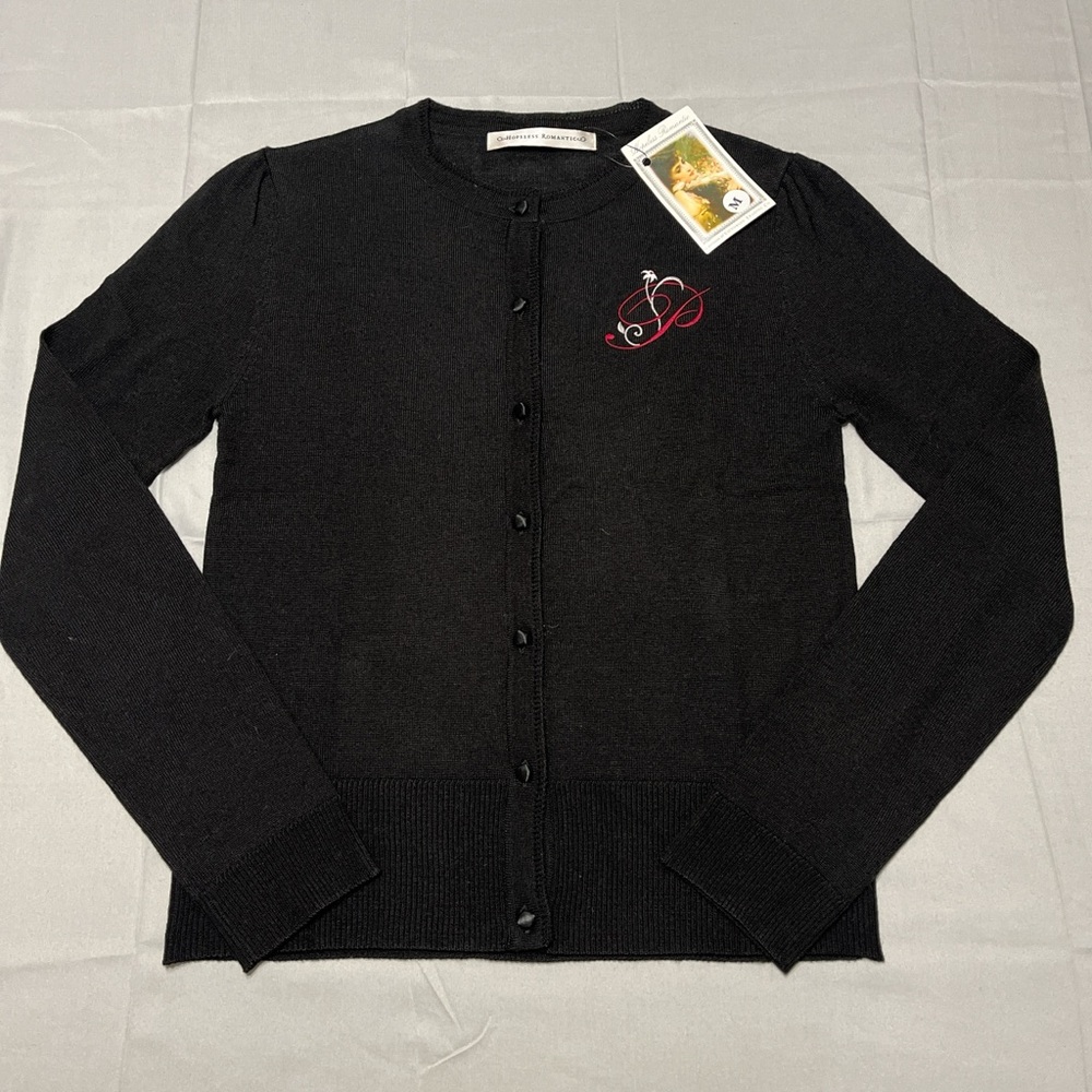Hopeless Romantic Victorian Trading Co. Black Embroidered gothic Cardigan